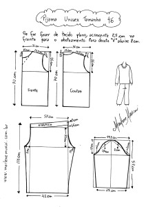 Molde de Pijama Unisex tamanho 46.