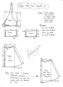 Esquema de Modelagem de Vestido Frente única Retrô tamanho 36.