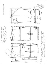 Esquema de modelagem do Blazer com Gola Tradicional tamanho 40.