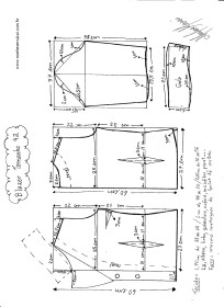 Esquema de modelagem do Blazer com Gola Tradicional tamanho 42.