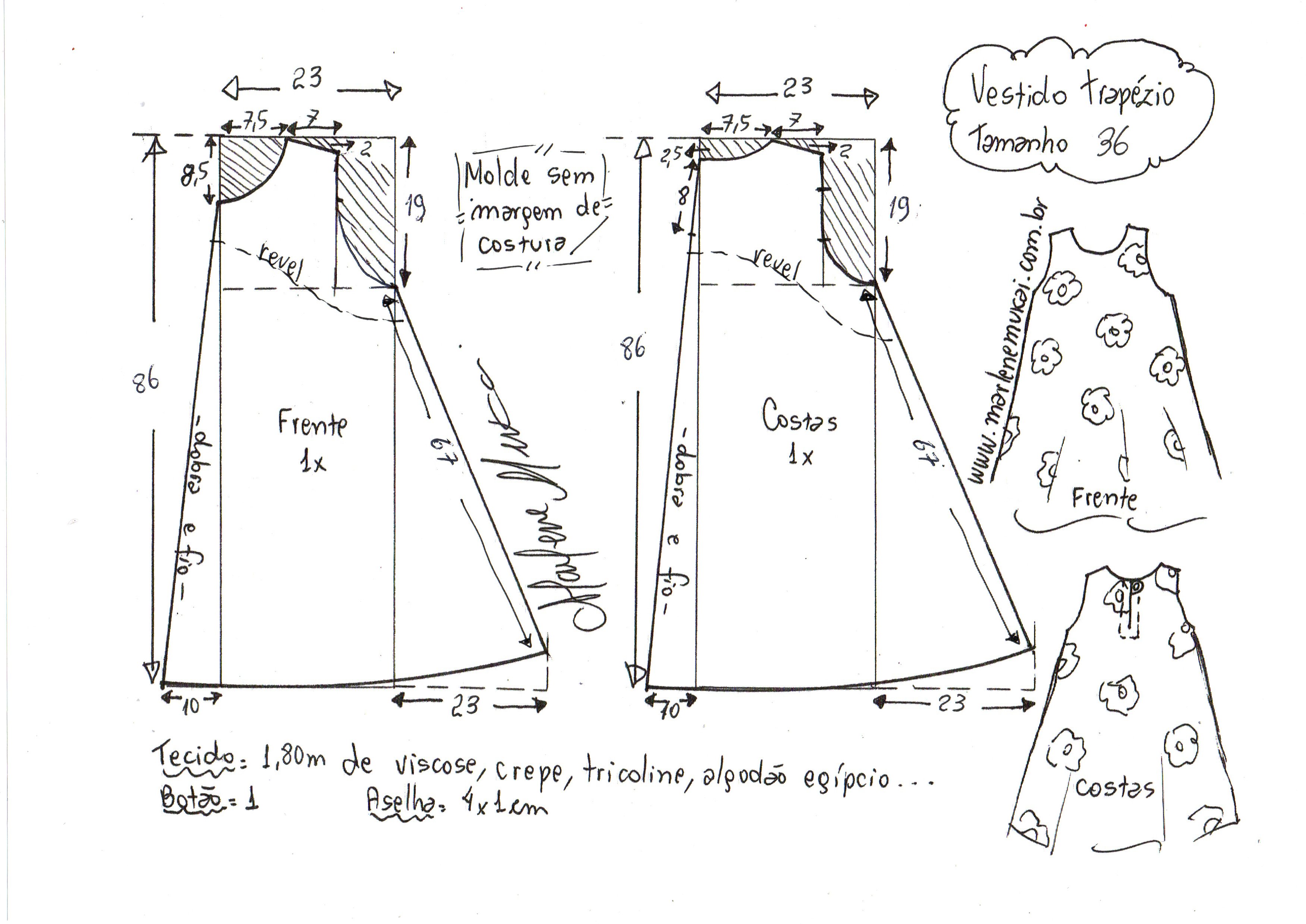 Vestido Trapezio 36