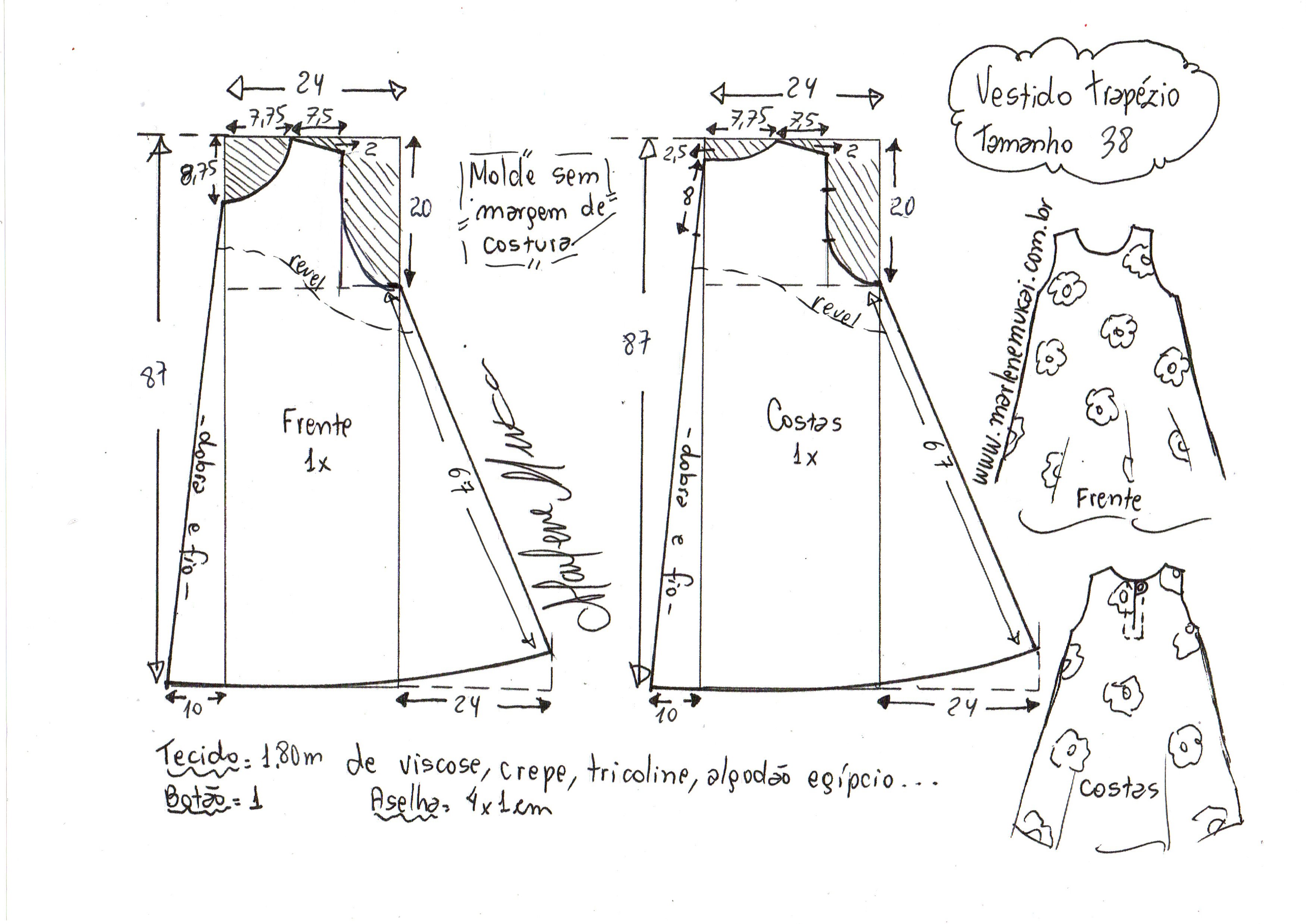 Vestido Trapezio 38