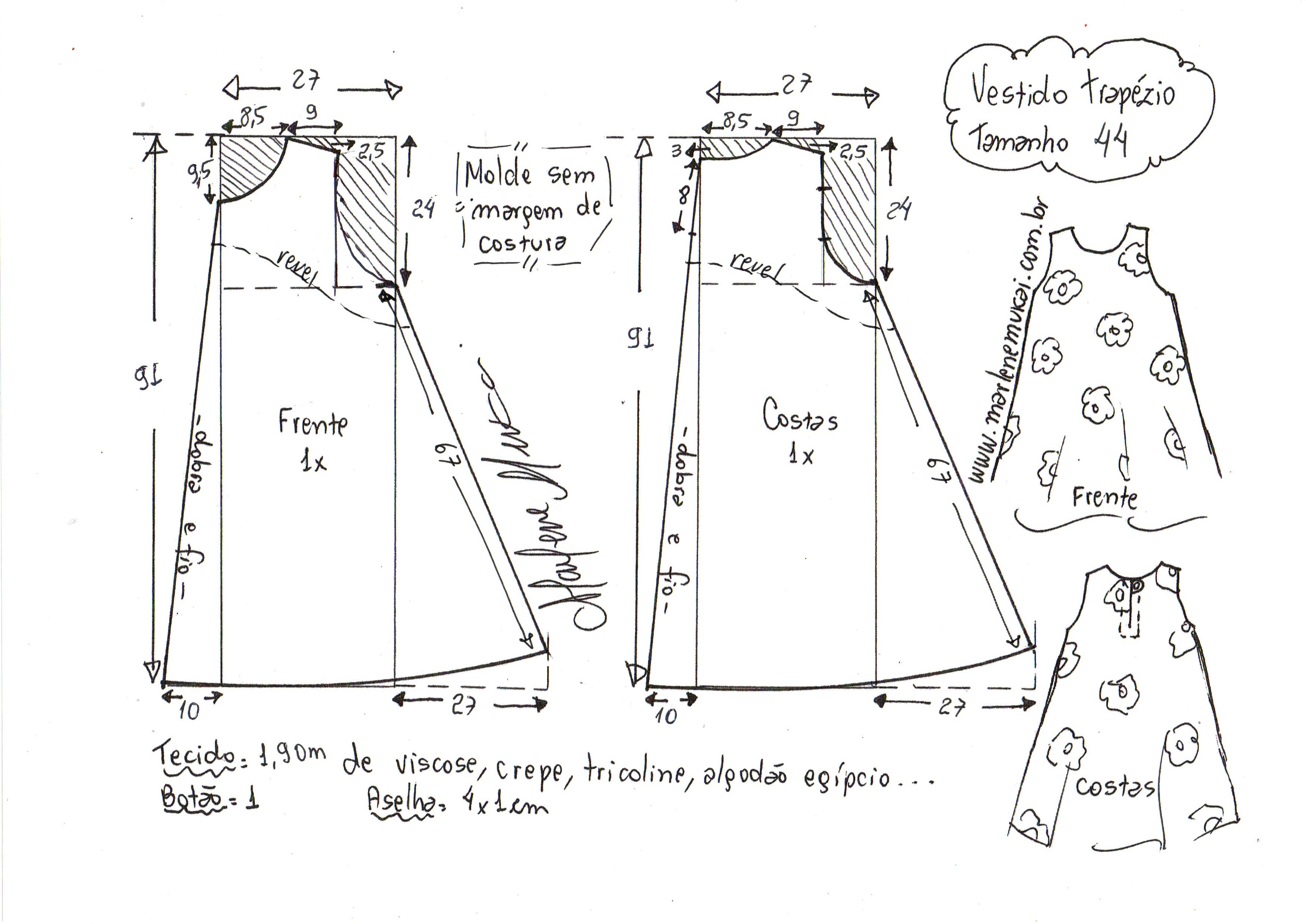 Vestido Trapezio 44