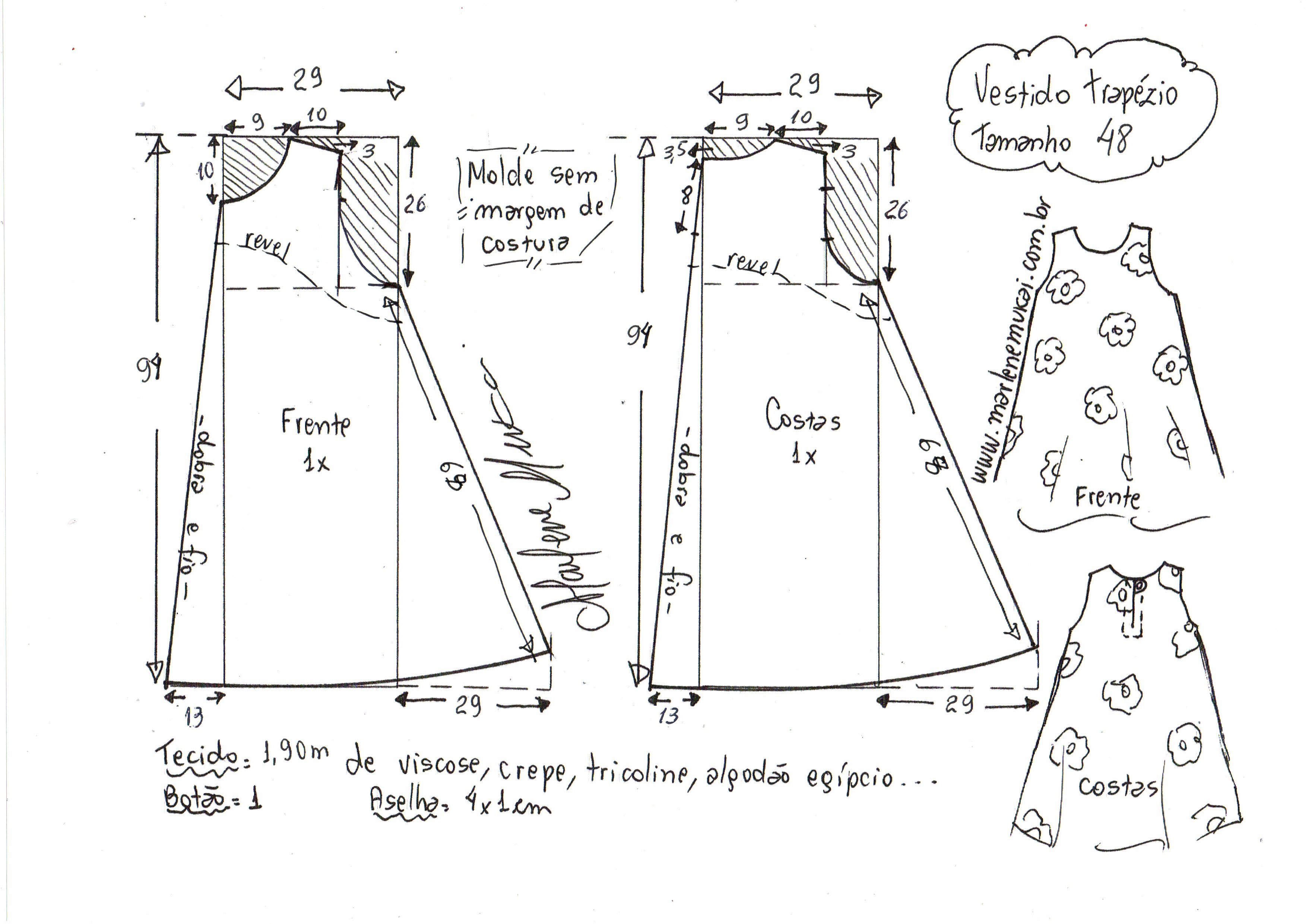 Vestido Trapezio 48