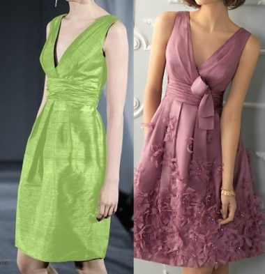 Um vestido clássico com esquema de modelagem do 36 ao 56. 
