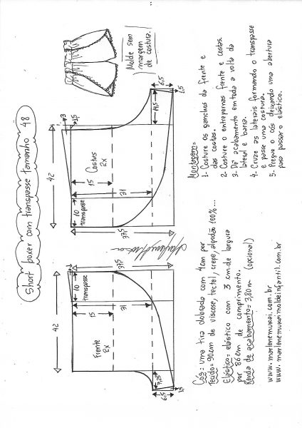 Short boxer com transpasse na lateral – Marlene Mukai