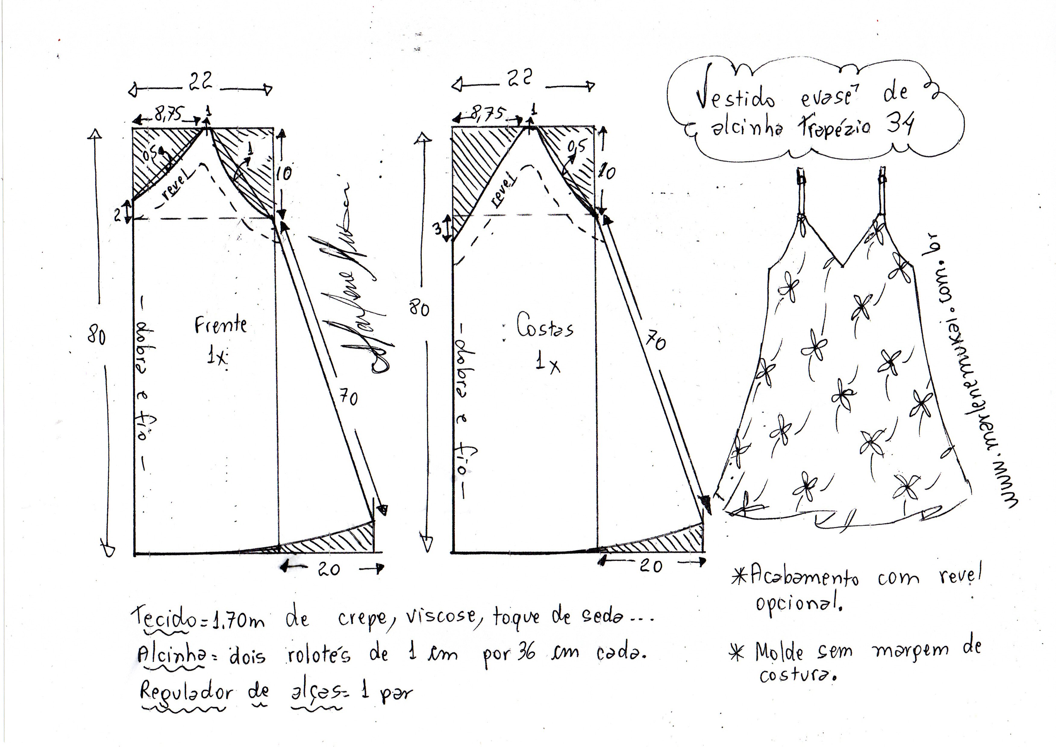 Vestido Alcinha Trapezio 34