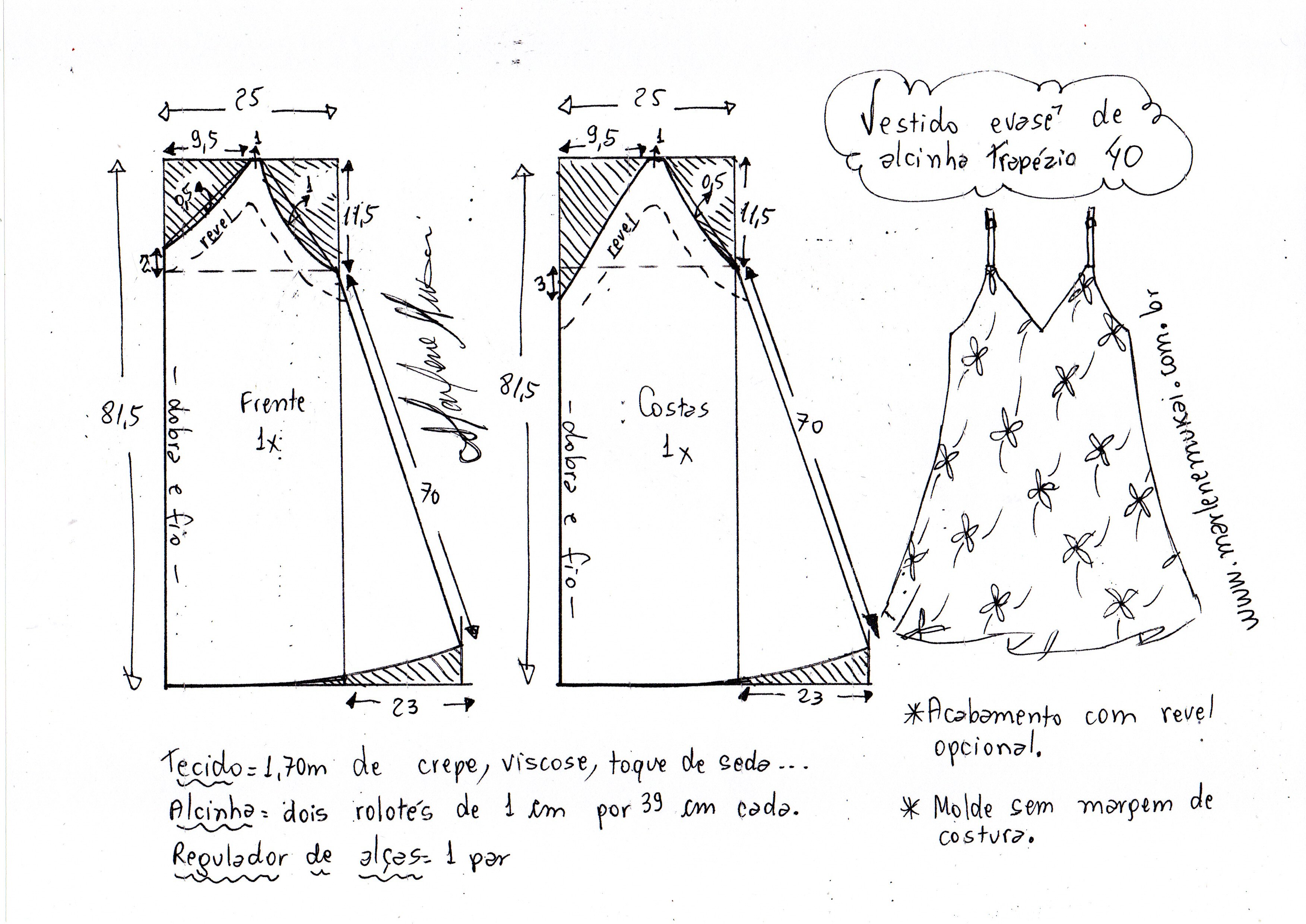 Vestido Alcinha Trapezio 40