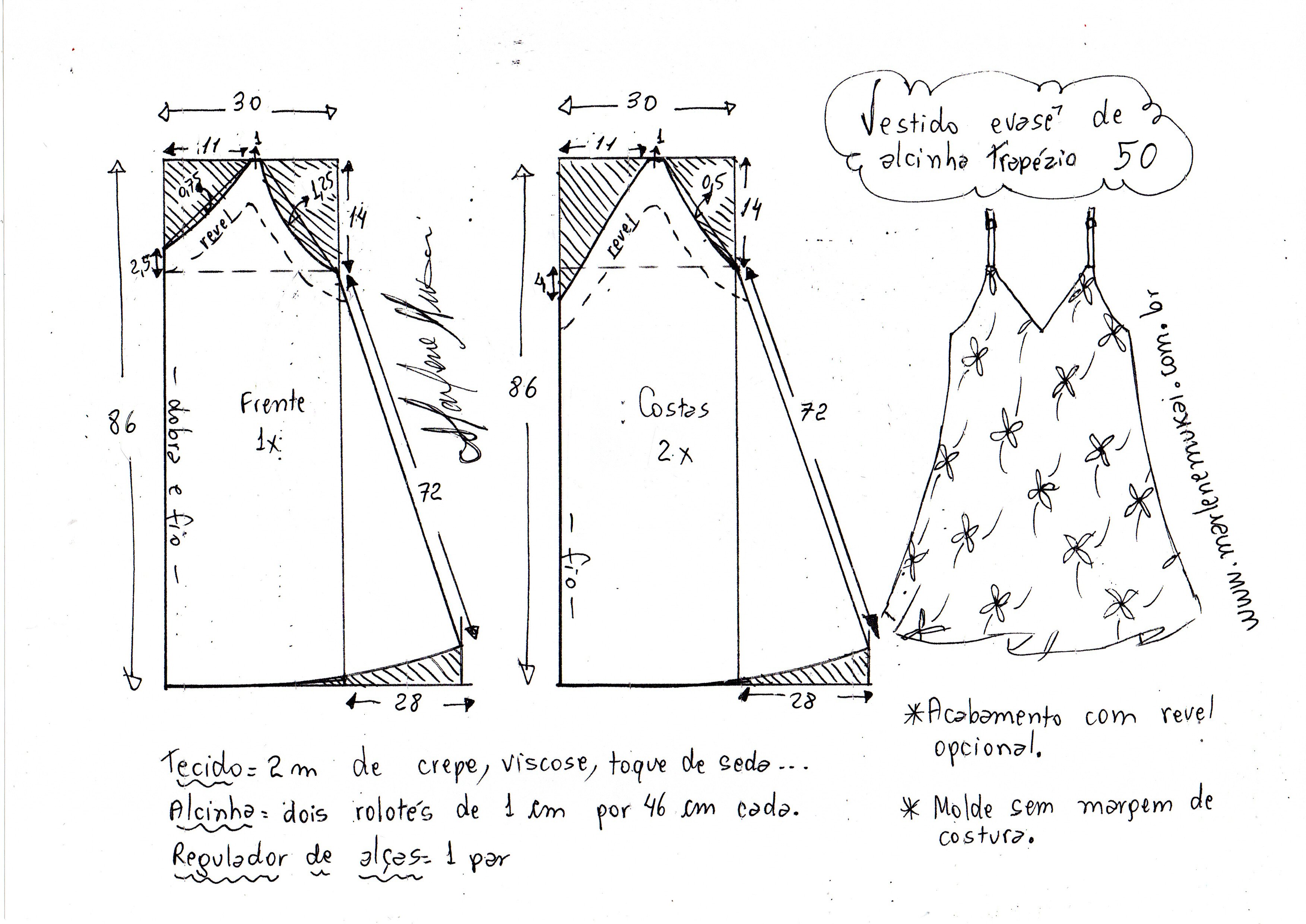 Vestido Alcinha Trapezio 50