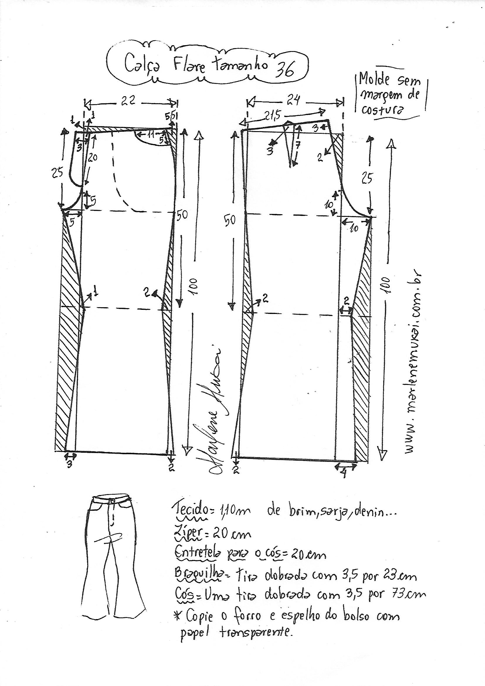 Calça flare hot sale tamanho 48