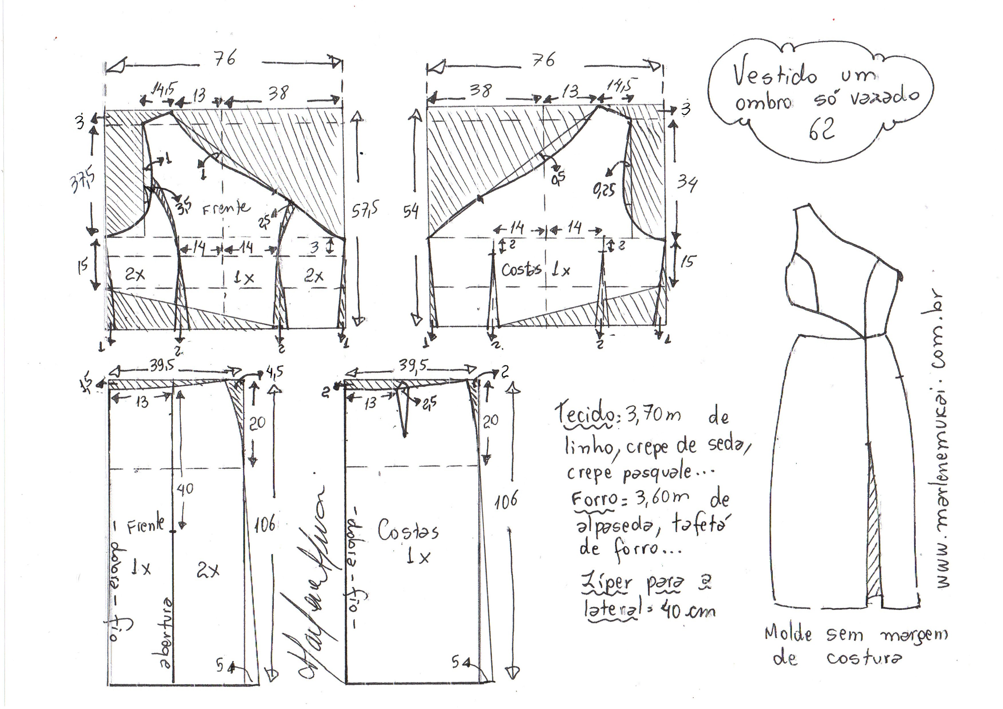 Vestido Um Ombro Vazado 62