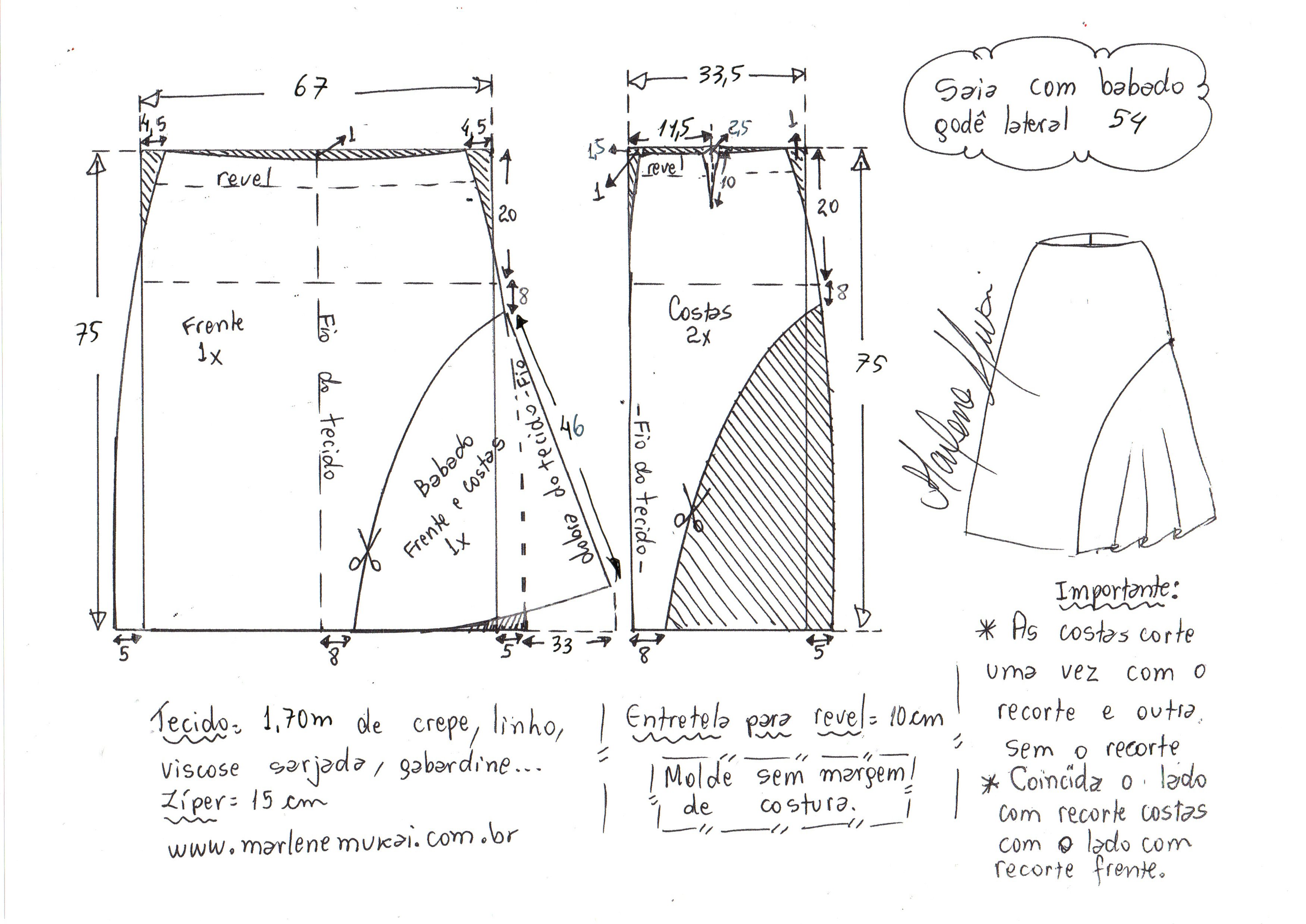 Saia Babado Lateral 54