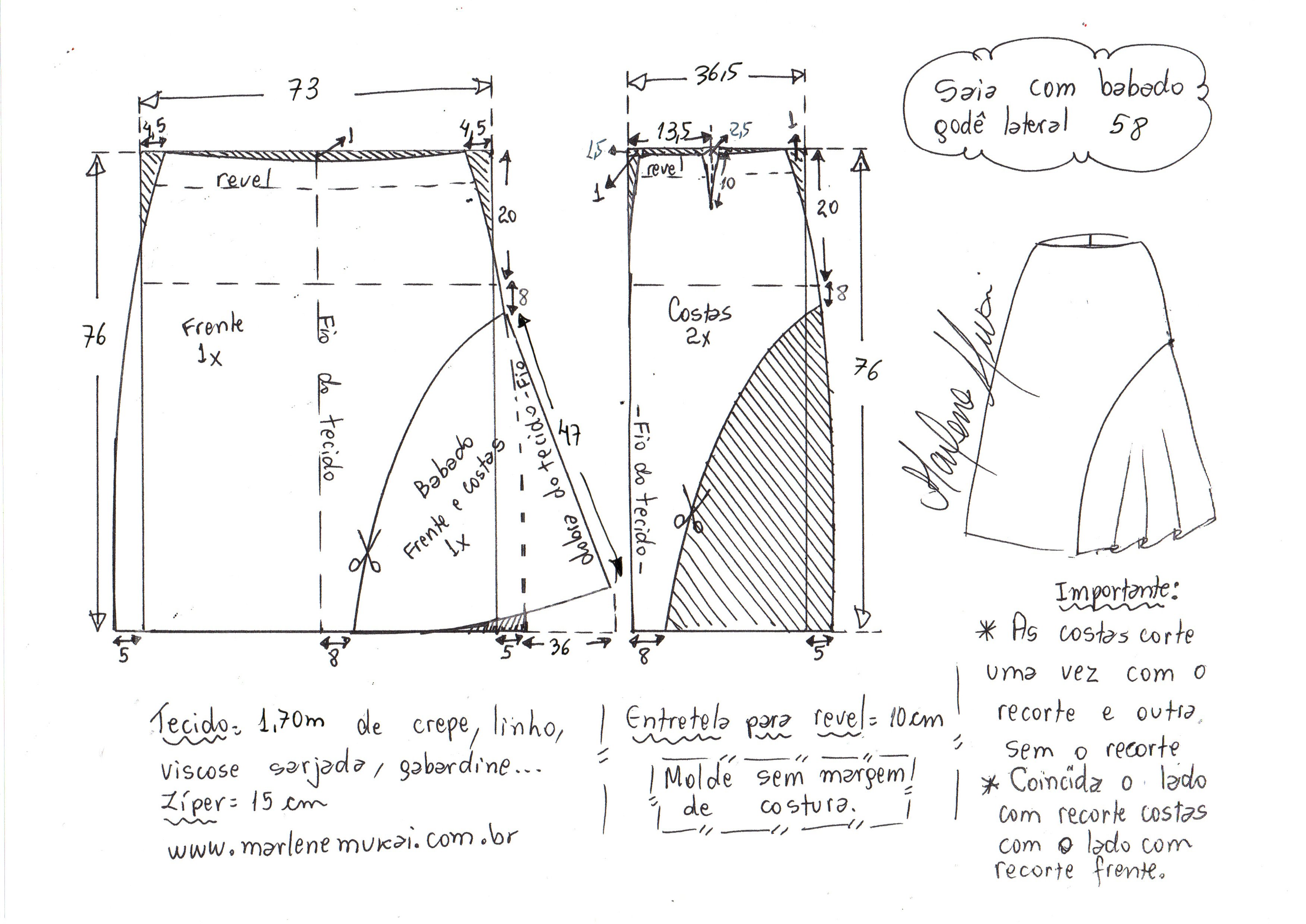 Saia Babado Lateral 58