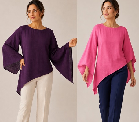 Blusa manga medieval assimétrica