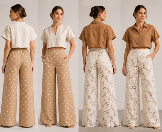 Calça com elástico nas costas